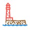 lighthouse island color icon vector illustration