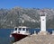 Lighthouse on island Lady of the Rocks, Kotor Bay, Montenegro