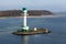 Lighthouse at an island near the harbor of Kiel, Germany