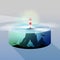 Lighthouse Island Water Slice and Underwater View - Vector Illus