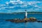 Lighthouse at islands of Gothenburg archipelago, Sweden