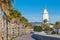 Lighthouse `La Farola de Malaga` in Malaga, Spain