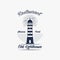 Lighthouse label,logo or badge template. Vector illustration.