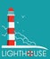 Lighthouse label with text.vector illustration