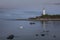 Lighthouse Lange Erik in the north of the island of Öland in the east of Sweden during sunset