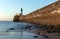 Lighthouse of Les Sables d`Olonne at low tide