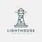 lighthouse logo linear minimalist vector illustration template design