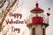 Lighthouse Of Love Happy Valentine\\\'s Day In Large Letters On A Beacon Background