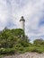 The lighthouse LÃ¥nge Erik on shore of the Baltic Sea on the island Ã–land in Sweden