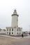 The lighthouse at Malagueta beach in Malaga, Spain, Europe