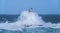 Lighthouse of the mangiabarche of calasetta in a stormy day, sardinia