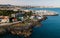 Lighthouse and marina of Cascais, Portugal aerial view