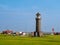 Lighthouse Memmertfeuer on Juist island, East Frisia, Lower Saxony, Germany