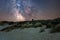 Lighthouse and the milky way on the north sea