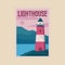 Lighthouse minimalistic print poster collection design