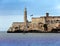 Lighthouse in Morro Castle, fortress guarding the entrance to Havana bay, a symbol of Havana, Cuba
