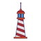 Lighthouse nautical building symbol isolated blue lines