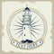 lighthouse nautical gray emblem icon