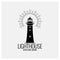 Lighthouse navigation logo vintage on white background