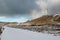 Lighthouse near geothermal area Gunnuhver at winter, Reykjanes Peninsula, Iceland