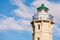 Lighthouse near Gythio against blue sky