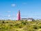 Lighthouse North Tower and houses in Westerduinen dunes on Schiermonnikoog, Netherlands