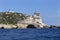 Lighthouse Pertusato overlooks a famous rock, Coast of Bonifacio, Corsica