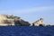 Lighthouse Pertusato overlooks a famous rock, Coast of Bonifacio, Corsica