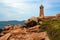 Lighthouse at Ploumanach, on the pink granite coast, Brittany, France