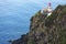 Lighthouse on Ponta do Arnel, Nordeste, Sao Miguel Island, Azores Islands, Portugal.