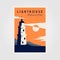 Lighthouse poster background minimal vector illustration design