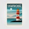 Lighthouse poster vector illustration design, lighthouse coastal line background design