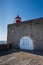 Lighthouse at Praia do Norte in Nazare, Portugal