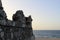 Lighthouse ruins always watching, always ready in front of the sea at Aguadilla, Puerto Rico