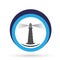 Lighthouse sea wave water  globe world  logo illustrations vector icon clip art