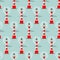 Lighthouse seamless pattern on a blue background