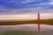 Lighthouse seascape sunset and twilight