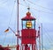 Lighthouse ship in harbor