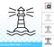 Lighthouse simple thin line navigation vector icon