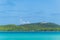 Lighthouse sits on a hill in Fajardo Puerto Rico surrounded by palm trees