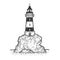 Lighthouse sketch vector illustration