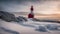 lighthouse in the snow A scary Cove lighthouse in a frozen tundra, with snow, ice,