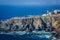 Lighthouse on the Stone Rocks of the Pacific Ocean Coastline near Vina del Mar, Chile