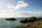 The lighthouse at Strumble Head, surrounded by the wild coastline of Pembrokeshire. Wales.