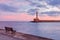 Lighthouse at sunrise, Chania, Crete, Greece