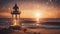 lighthouse at sunset highly intricately detailed photograph of Castle Point Lighthouse,
