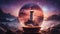 lighthouse at sunset highly intricately detailed photograph of Lighthouse at nighttime on Japanese sea inside a crystal ball