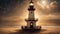 lighthouse at sunset highly intricately detailed photograph of Vuurtoren Breskens lighthouse with lots of stars