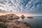 Lighthouse at sunset at Ile Rousse in Corsica