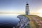 Lighthouse at sunset on Lake Hefner